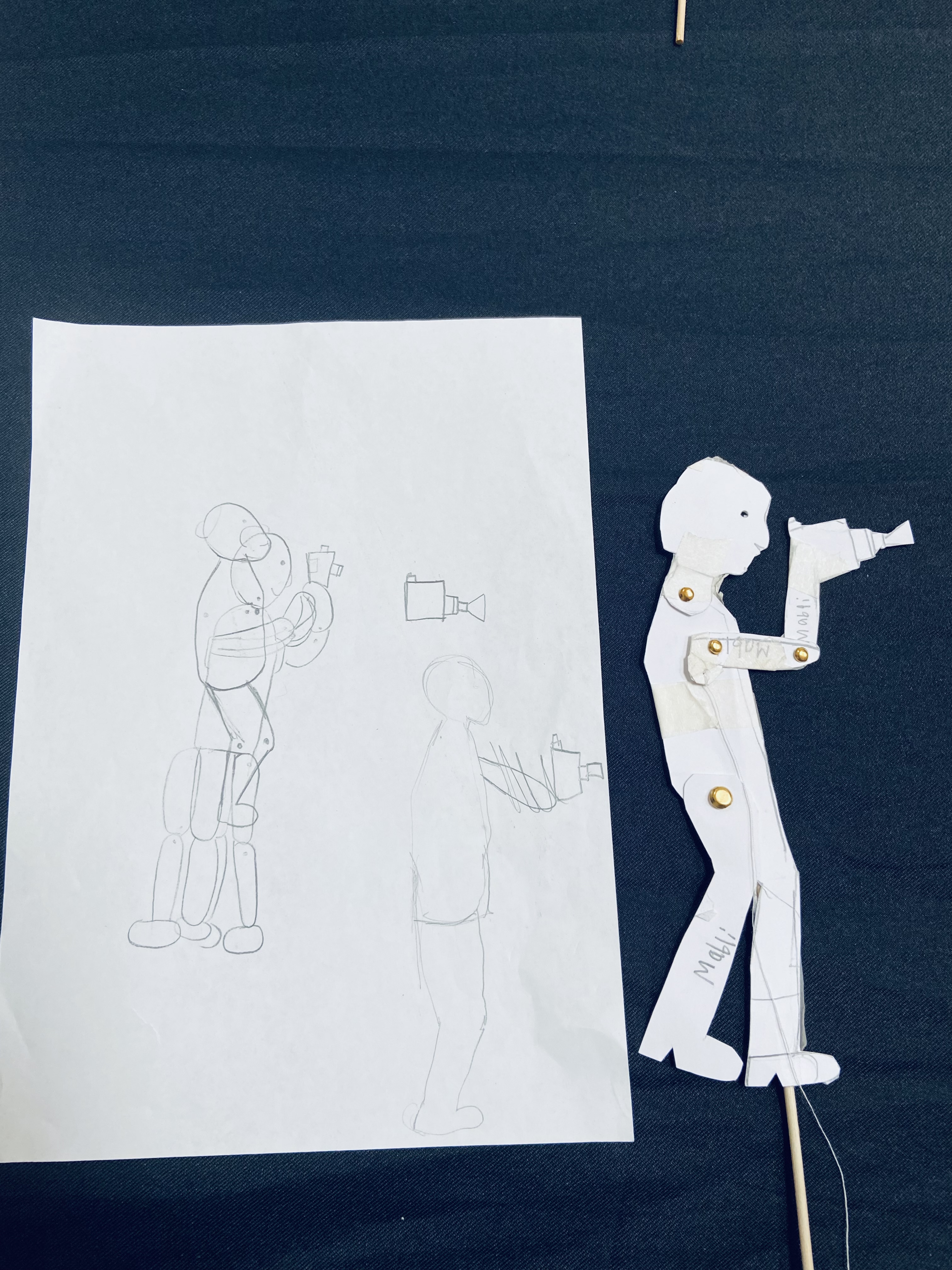 Children creating shadow puppets in workshop